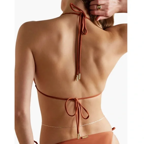 NWT Cult Gaia Raven Triangle Bikini Top in Amber - Picture 5 of 9